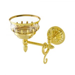 Portasapone da parete, decorazione di cristallo oro / oro