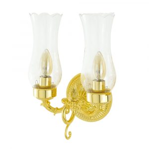 Lampada Da Parete Doppia, (grande presa), plafoniere in vetro / oro